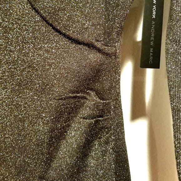 NWT Andrew Marc New York Black Gold Dress size S - Picture 3 of 8